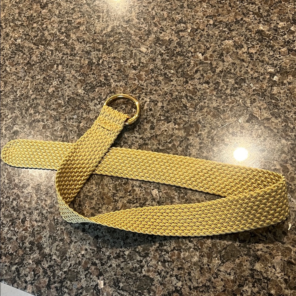 Polo by Ralph Lauren Yellow Woven D-Ring Belt